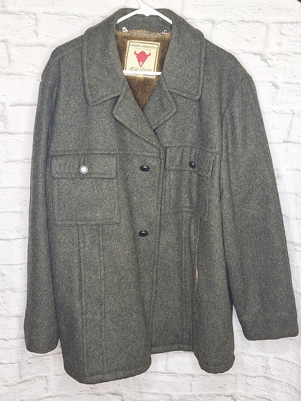 Mens Vintage Green Gordon & Ferguson Field & Stream Jacket Coat Fleece Lined 46